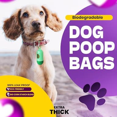 Natuural Dog Poop Bags-150 Counts with Holder (10 Rolls), Biodegradable Poop Bags, Eco-Friendly and Easy to Open, Thick Dog Waste Bags (Green) - Image 7