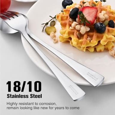KINGSTONE Silverware Set for 8, 40-Piece 18/10 Stainless Steel Flatware Set,Forged Cutlery Set Matte Satin Finish, Dishwasher Safe - Image 4