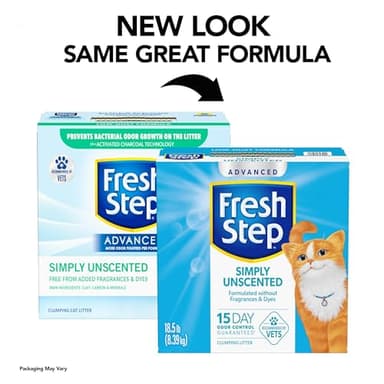 Fresh Step Advanced Simply Unscented Clumping Litter, Fresh Step Unscented Cat Litter Fights Odor on Contact, 18.5 lb. Box - Image 2