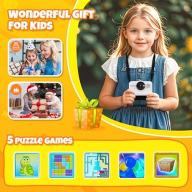 HiMont Kids Instant Print Camera, 1080P HD Kids Camera Instant Print with 3 Rolls Print Paper & 32GB Card, Ideal Kids Toys Gifts for Boys & Girls Age 3-14 (Black) - Image 6