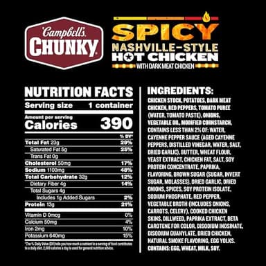 Campbell’s Chunky Spicy Nashville-Style Hot Chicken Soup, 15.25 oz Bowl (8 Pack) - Image 2