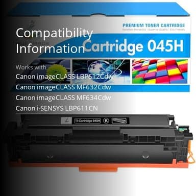 045 045H Black Toner Cartridge Compatible Replacement for Canon 045 045H CRG-045H MF634 Color ImageCLASS MF634Cdw MF632Cdw LBP612Cdw MF632 Printer Ink (Black, 1-Pack) - Image 3