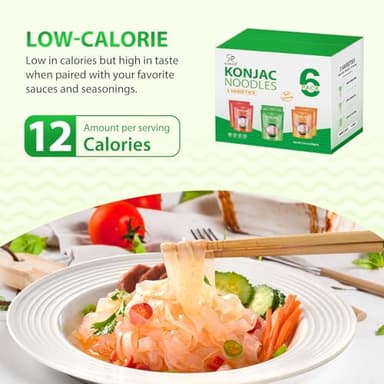 Soeos Konjac Noodles, Shirataki Noodle, Low Calorie, Low Carb, Keto and Paleo Friendly, 3 Variety Noodles, Fettuccine, Angel Hair, Spaghetti, 8.8 oz (250 g)*6 - Image 3