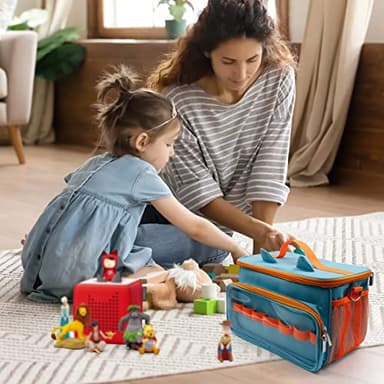 Sun3drucker Carrying Case for Toniebox Starter Set and Tonie Figures, Carrying Travel Bag for Toniebox 2 Accessories,Headphones and Charging Station, Portable Storage Bag (Blue) - Image 2