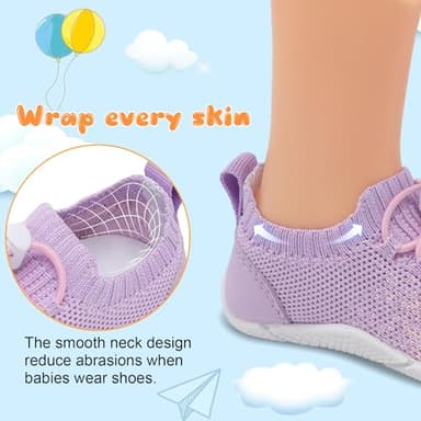 FEETCITY Baby First Walker Shoes Boys Girls Canvas Shoes Newborn Crib Shoes Anti-Slip Star Sneaker - Image 4