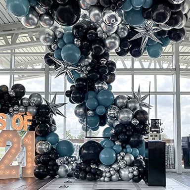 Voircoloria 105pcs Black Balloons 12inch Party Latex Balloons for Birthday Graduation Baby Shower Anniversary New Year Holiday Party Decorations - Image 5