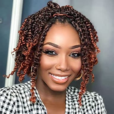 BOHOBABE Crochet Passion Twist Hair Pretwisted 10 Inch Short Pre-looped Passion Twist Crochet Braiding Hair 8 Packs (T350) - Image 1