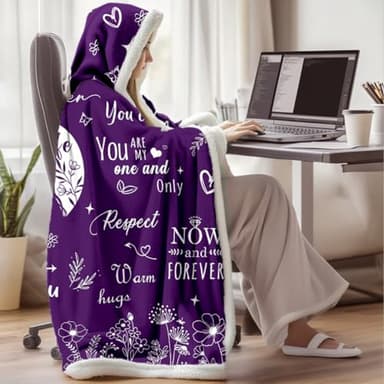 Gifts for Wife from Husband, To My Wife Wearable Blanket Hoodie, Birthday Valentines Mothers Day Romantic Gift for Her Hoodie Blanket - Image 3