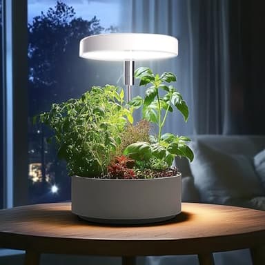 Grow Lights for Indoor Plants Small Potted - Full Spectrum, Auto 3/9/12H Timer, 10-Level Dimming & Adjustable Height - Compact Grow Light for Succulents, Herbs, Foliage in Home/Office (White,1PACK) - Image 5