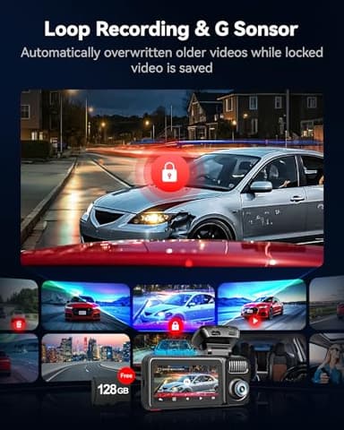 REDTIGER F17 Elite 4K 3 Channel Dash Cam, STARVIS 2 IMX678 & IMX675, 128GB Card, Full Night Color, 4K+2.5K+1080P Front and Rear Inside, Touch Screen, Voice Control, 5GHz WiFi 6, GPS, HDR, Parking Mode - Image 7
