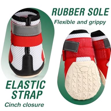 Aokown Dog Shoes for Small Dogs, Puppy Dog Boots for Winter Snow, Hot Pavement, Dog Booties & Paw Protectors Size 1 - Image 6