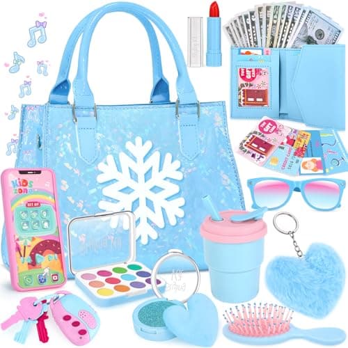 Little Girl Purse, Frozen Toys for Girls Gifts, Toddler Purse Play Makeup, Pretend Makeup for Toddlers, Girl Gifts Frozen Purse, Birthday Christmas Princess Gifts Toys for 3 4 5 6 7 8 Year Old - Image 1