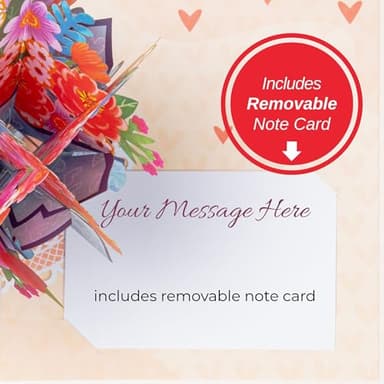 Paper Love 3D Flower Bouquet Pop Up Mothers Day Card, For Mom, Wife - 5" x 7" Cover - Includes Envelope and Note Tag - Image 7
