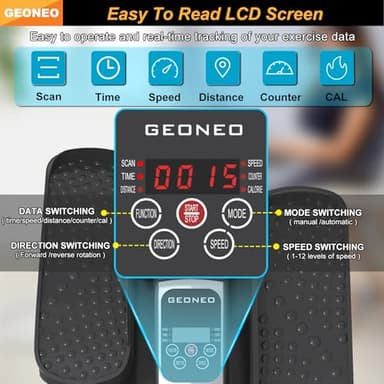 Under Desk Elliptical Machine, Electric Ellipse Leg Exerciser for Senior, Quiet and Compact Electric Seated Pedal Exerciser for Home with Display Monitor, Remote Control and 12 Adjustable Speeds - Image 3