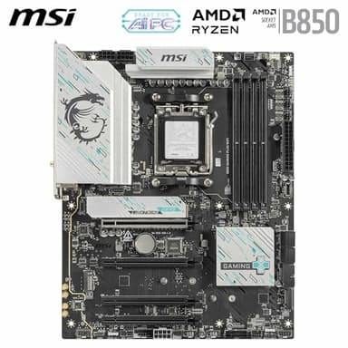 MSI B850 Gaming Plus WiFi Motherboard, ATX - Supports AMD Ryzen 9000/8000 / 7000 Processors, AM5 - DDR5 Memory Boost 8200+ MT/s (OC), PCIe 5.0 x16 & 4.0 x16, M.2 Gen5, Wi-Fi 7, 5G LAN - Image 2