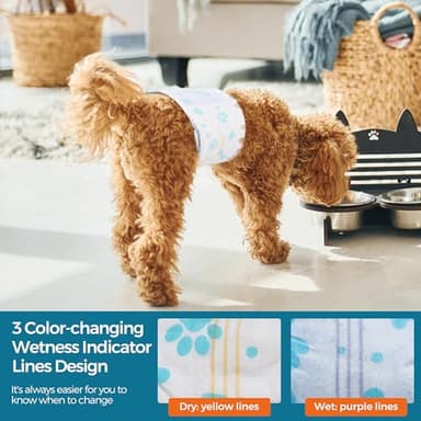 Bestle Male Dog Wrap, Disposable Dog Diapers, 40 Count, M (Waist 19.7”-23.6”), Wetness Indicator, Ultra Protection, Leak Proof, Super Absorbent, Soft - Image 6