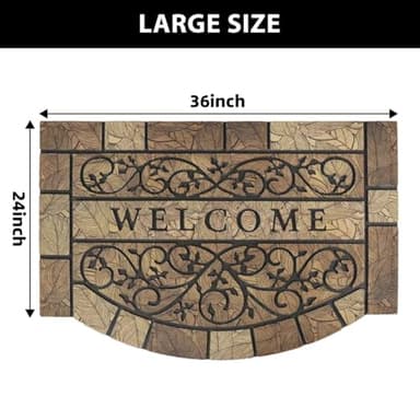 MTOUOCK Durable Welcome Door Mats, 24"x36" Heavy-Duty Large Welcome Mat for Front Door with Non-Slip Rubber Backing, Door Mats for Outside Entry High Traffic Area(Leaves) - Image 2