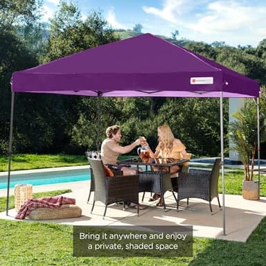 Best Choice Products 10x10ft 1-Person Setup Pop Up Canopy Tent Instant Portable Shelter w/ 1-Button Push, Case, 4 Weight Bags - Amethyst Purple - Image 7