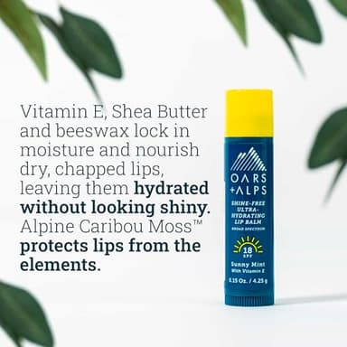 Oars + Alps Lip Suncreen, SPF 18 Lip Balm, Shine Free Sunscreen for Lips, Infused with Vitamin E, Peppermint & Spearmint, Water & Sweat Resistant, Moisturizing, Hydrating, Sunny Mint Scent, 3pk - Image 3