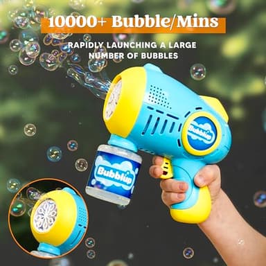 JOYIN 2 Kids Bubble Guns with 4 Bottles Solution, Automatic Bubble Machine Gun with 8 Holes for Kids, Adults, Summer Toys, Easter Basket Stuffers, Birthday Gift, Party Favors - Image 8