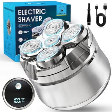 Luctry Head Shavers for Bald Men, Magnetic Electric Razor Hair Trimmer Cordless Rechargeable Electric Shavers 100% Waterproof Dry & Wet Grooming Kit with Led Display - Image 1