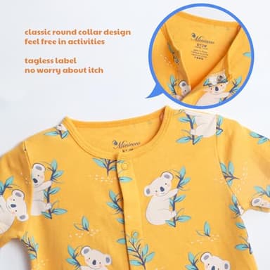 Minicoco 3-Pack 100% Cotton Baby Boy Rompers,0-24Months Short Sleeve Toddler Romper,Breathable Spring/Summer Clothes - Image 3