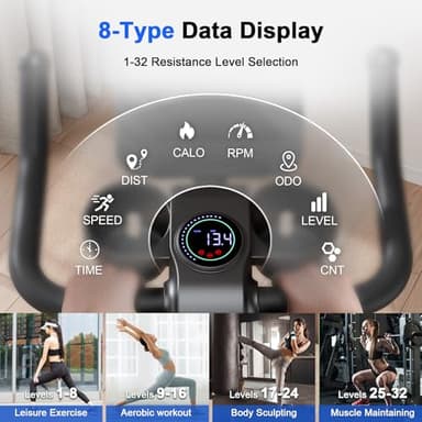 Superun Exercise Bike, Stationary Bikes for Home Gym with 32-Level Magnetic Resistance, 300LBS Capacity Indoor Cycling Bike with Comfortable Seat, LED Display - Image 6