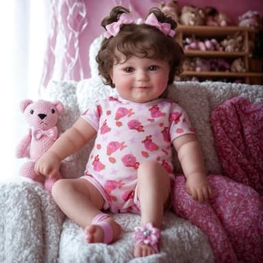JIZHI Lifelike Reborn Baby Dolls - 20Inch-Real Baby Feeling Realistic-Newborn Baby Doll Adorable Smiling Real Life Baby Dolls with Gift Box for Kids Age 3 - Image 3