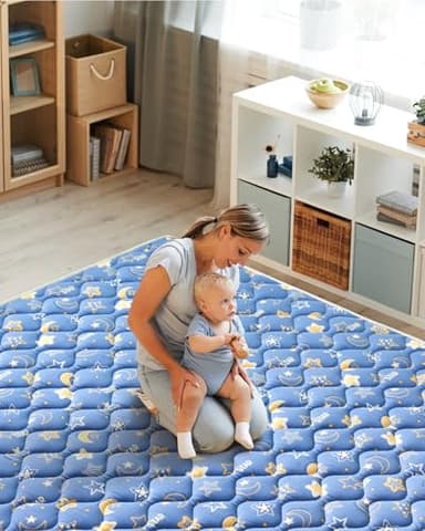 Premium Foam Baby Play Mat 79" X 71", Extra Large Activity Playmats for Babies,Toddlers, Infants, Soft Thicker Sponge Baby Mat for Floor, Play & Tummy Time, Machine Washable for Easy Care - Image 6