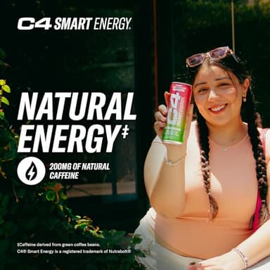 Cellucor C4 Smart Energy Drink – Boost Focus and Energy with Zero Sugar, Natural Energy, and Nootropics - 200mg Caffeine - Cherry Berry Lime (12oz Pack of 12) - Image 6