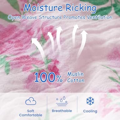 david's kids Muslin Cotton Baby Sleep Sack 0-6 Months, 2 Pack 100% Cotton Sleeping Bag for Summer, TOG 0.5 Baby Wearable Blankets with 2-Way Zipper, Soft Sleep Sacks for Newborn Infant, Floral - Image 4