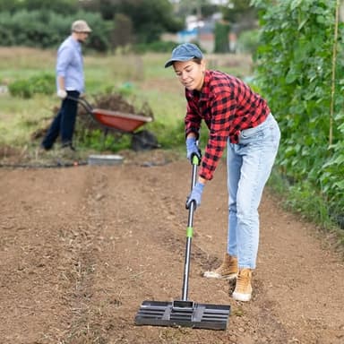WORKPRO Lawn Leveling Rake, Heavy Duty Leveling Rake with 17” x 10” Ground Plate, Yard Leveling Rakes with 6FT Adjustable Handle, Metal Lawn Leveler for Garden, Backyard, Golf Course, Farm, Pasture - Image 8
