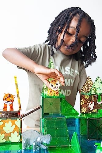 MAGNA-TILES Jungle Animals 25-Piece Magnetic Construction Set, The ORIGINAL Magnetic Building Brand - Image 4