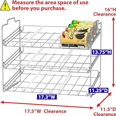 Deco Brothers Stackable Can Rack Organizer for Kitchen and Pantry, Holds Upto 36 Cans, Chrome Finish - Image 2