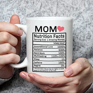 WENSSY Gifts for Mom, Mom Nutrition Facts Mug, Mom Nutrition Facts Gifts, Birthday Mothers Day Gifts for Mom from Daughter Son 11 Ounce with Gift Box - Image 2