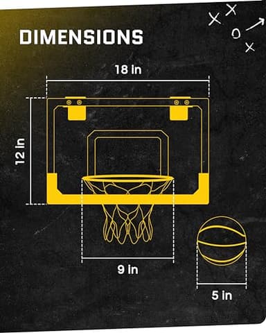 SKLZ Pro Mini Basketball Hoop - 18" x 12" Clear, Shatterproof Backboard, Breakaway Rim, Heavy Duty Net, & 5" Ball - Easy Mount Padded, Slide-On Over-Door Mounts - Suitable for Office, Dorm, Bedroom - Image 6