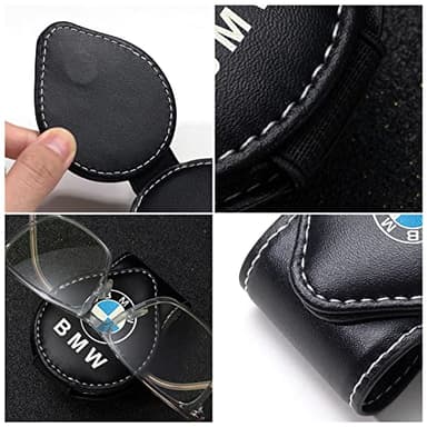 PPODKS Car Sunglass Holder, Eyeglass Holder for BMW 1 3 5 6 Series X1 X3 X7 X5 X6 Z4 7 M, Sunglass Hanger Mount for Car Sun Visor, Interior Accessories, Black - Image 5