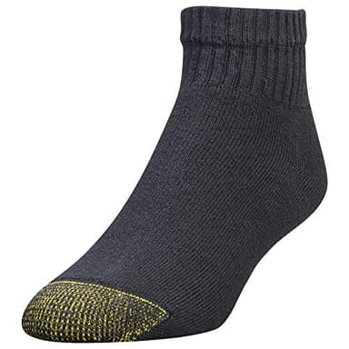 GOLDTOE Men's 656P Cotton Ankle Athletic Socks, Multipairs, Black (6-Pairs), Large - Image 2