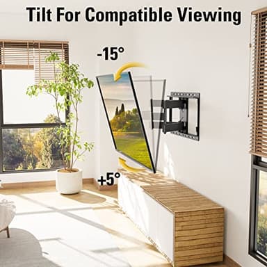Mounting Dream TV Wall Mount for 32-65 Inch Television,Mount with Swivel and Tilt, Full Motion Bracket with Articulating Dual Arms, Fits 16inch Studs, Max VESA 400X400 mm, 99lbs, MD2380 - Image 3