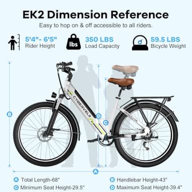 Cybervelo 1000 Peak Electric Bike for Adults,up 80 Miles Removable Battery Ebike, 26" Electric Mountain E Bike with 7-Speed,Adult Electric Bicycles for Commute Beach Snow - Image 4
