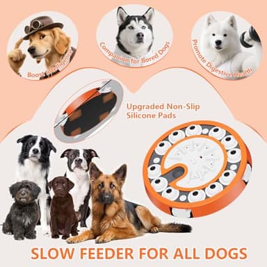 Dog Puzzle Toy, Level 3 in 1 Brain Mental Stimulation Dog Puzzles for Smart Dogs, Interactive Treat Dispenser Cognitive Enrichment Toys Puppy Puzzle Game for Mind Boredom-13.31"x13.31" Orange - Image 6