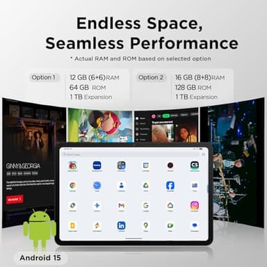 TCL NXTPAPER 11 Gen 2 Android Tablet, 11" Drawing Pad & Digital Notebook, Stylus & Flip Case Included, NXTPAPER 4.0 Display, Android 15, AI Tools, 6+6GB RAM, 64GB Storage, 8000mAh Battery, Gray - Image 6