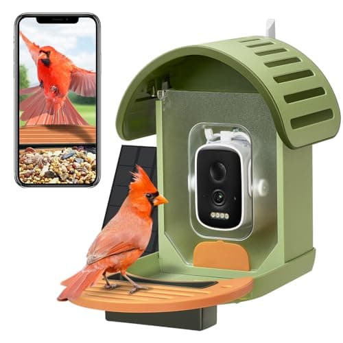 VINGUYS® Bird Feeder with Camera, 2.5K UHD Smart Bird Feeder Camera AI Identifies 11,000+ Bird's Species, Auto-Capture Bird's Video, IP66 Waterproof Outdoor Solar Powered, Ideal Gift for Mom