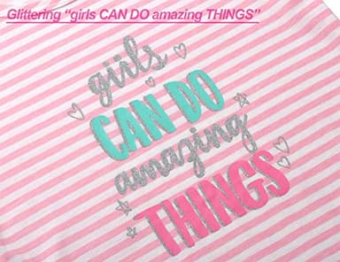 Cozchique Summer Pajamas For Girls – Pink Stripe & Glittering Heart PJS Pal Cute Jammies Set Big KidsSize 12 - Image 5