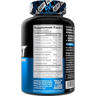 EVL Complete Testosterone Booster for Men - Post Workout Recovery Testosterone Supplement with DIM Plus D Aspartic Acid and Tribulus - EVLTest Estrogen Blocker for Men Post Workout Supplement - Image 2