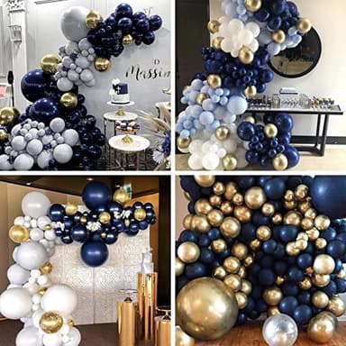 PartyWoo Navy Blue Balloons 50 pcs 12 Inch Matte Dark Blue Latex Helium Balloons for Graduation New Year Weddings Father's Day Sports Theme Baby Shower Birthday Party Decorations Blue-Y72 - Image 4