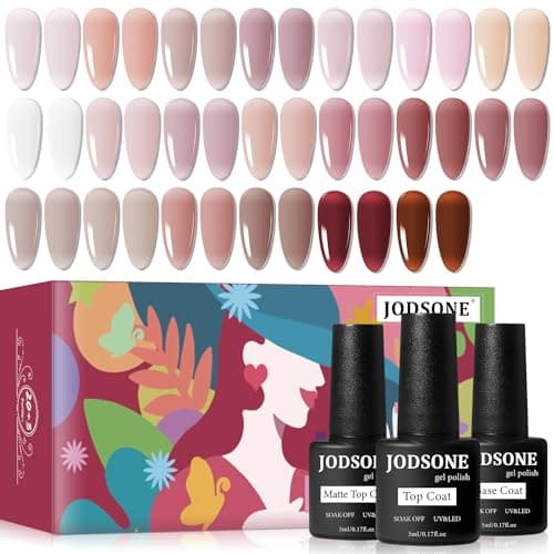 JODSONE 23PCS Gel Nail Polish Set 20 translucent Jelly Color Natural and Elegant Long Lasting Suitable for Home and Salon - Image 1
