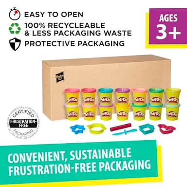 Play-Doh Sparkle and Bright 14 Pack, Non-Toxic Modeling Compound, 3-Oz Cans, Back to School Classroom Supplies, Preschool Toys, Ages 3+ (Amazon Exclusive) - Image 4