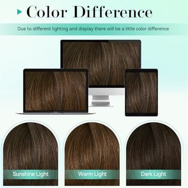 Ukira Brown Clip in Hair Extensions Real Human Hair, 22 Inch 75g Medium Brown Human Hair Clip in Extensions, Soft Straight Remy Human Hair Clip ins for Women Chocolate Brown Hair Extensions - Image 4