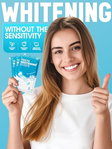 Oralfree Natural Teeth Whitening Strips - Sensitive Teeth Whitener - Enamel Safe Teeth Whitening Kit with Hydrogen Peroxide for Coffee, Wine, Tobacco, and Other Stains, 28 Strips (14 Treatment), Mint - Image 7